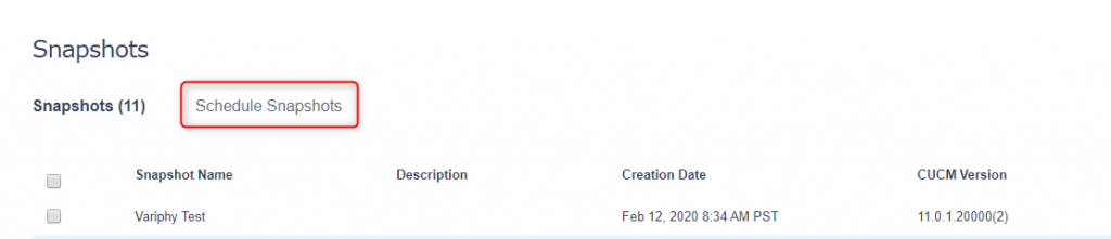 Schedule Snapshots